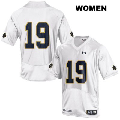 Notre Dame Fighting Irish Women's Justin Ademilola #19 White Under Armour No Name Authentic Stitched College NCAA Football Jersey GKF8699ZS